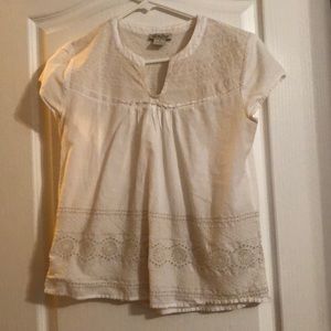 White & Cream Lucky Brand Day Blouse